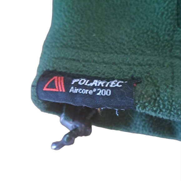 LANDS END MEN'S SIZE MEDIUM GREEN LONG SLEEVE SIDE ZIP POCKET FLEECE JACKET - Picture 2 of 5